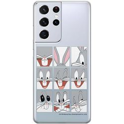 ERT GROUP etui na telefon Samsung S21 ULTRA, case oryginalny i oficjalnie licencjonowany przez Looney Tunes, wzór Bugs 015, optymalnie dopasowane, plecki z TPU częściowo przeźroczyste