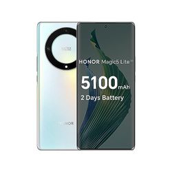 HONOR Magic 5 Lite, teléfonos móviles desbloqueados y sin SIM, smartphone 5G, 8 GB + 256 GB, pantalla AMOLED curvada de 120 Hz de 6.6 pulgadas, cámara trasera triple de 64 MP, batería de 5100 mAh, SIM