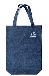 Green Fish Denim - Bolsa de transporte reutilizable para bebé, lavable, plegable, bolso de mano con asas, 22 x 26 cm