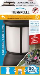 Thermacell Muggenafweer, lantaarn zonder plaatjes van werkzame stoffen, innovatieve muggenbescherming, staand apparaat in modern design, voor tuin, terras en camping, met omgevingsverlichting, zwart
