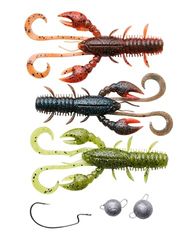 BERKLEY Pack de Pêche Cheburashka - Tout Ce Dont Vous Avez Besoin pour Essayer Le Style de Pêche Super Efficace Cheb leurre Comprend des Poids, des Hameçons et des leurres, Parfait pour Attraper la