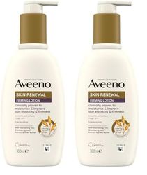 Aveeno Skin Renewal Firming Lotion (1x 300ml​), Firming Body Lotion with Nourishing Prebiotic Oat, Shea Butter, 4% Naturally-Derived PHA and Blackberry Leaf Extract (Pack of 2)