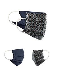 BaF Community Masks 2-pack set unisex makeshift mask reversible mouth protection mask mouth and nose protection reversible mask with print cotton BCI washable Blue