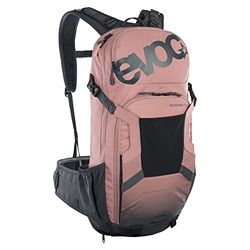 EVOC FR ENDURO 16 fietsrugzak, rugzak voor fietstochten (LITESHIELD RUGBESCHERMING 95%, helmhouder, beschermers, gereedschapsvak, compartiment voor drinkblaas 3l, maat: M/L), Dusty Pink/Carbon Grey