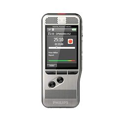 Philips DPM7200/02 - Registratore vocale digitale, funzionamento tramite interruttore a scorrimento, 2 microfoni/stereo, display a colori, Software SpeechExec Dictate (Abbonamento di 2 anni incluso))