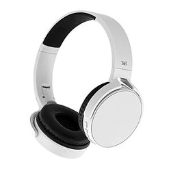 T'NB - Draadloze Bluetooth 5.0-hoofdtelefoon, model Single 2, 8 uur luistertijd, verstelbaar, jackstekker, comfortabel, microfoon en geïntegreerde bedieningselementen, voor sport en training – zilver