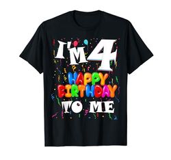 Cuatro 4 años 4 cumpleaños feliz cumpleaños niños niñas 4 años Camiseta