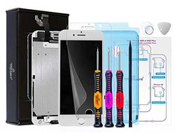 Trop Saint Display vit för iPhone 6 (4,7)" ersättande skärm LCD komplett med instruktioner, magnetiskt skruvkort, verktyg och skärmskyddsfolie