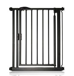 Safetots Tryckmonterad Självstängande Smal Trappgrind, 68,5 cm - 75 cm, Mattsvart, Självstängande Bebisgrind, Säkerhetsbarriär för Småbarn, Enkel Installation