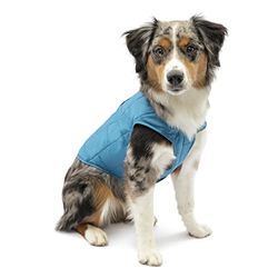 Kurgo Veste pour chien Loft, Combinable avec un harnais pour chien, résistant à l'eau et bande réfléchissante, Idéal pour l'hiver, taille XS, bleu/orange