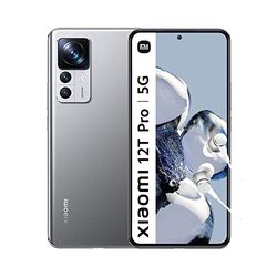 Xiaomi 22081212UG 12T Pro 5G Smartphone, Pantalla de 6.67” AMOLED de 120Hz, Snapdragon 8+ Gen 1, Cámara de 200MP, Smart Hypercharge 120W, 5000mAh, Color Lunar Silver, 8 + 256 GB