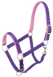 Tuff 1 nylon vadderad grimma med satin, lila, häst