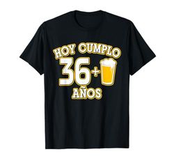 37 años Hoy Cumplo 36+1 Cerveza 37 cumpleaños Camiseta