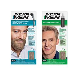 Just For Men Teinture Barbe Blond Homme M10 & Gel Colorant Cheveux Homme Blond H10, Couvre Les Cheveux Blancs, Pour Un Résultat Naturel
