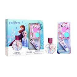 Disney Frozen Natural Kids Perfume & Makeup Gift Set – Eau de Toilette Spray 30ml, Lip Gloss & Eyeshadow Palette with Brush | Vegan & Dermatologically Tested | Safe Beauty Gift Set for Girls Aged 3+