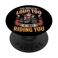 Sexy Mujer Hispana Mami Motocicleta Biker Latina Entintado Fuerte PopSockets PopGrip Adhesivo