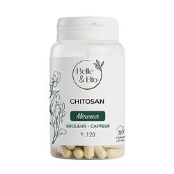 CURE MINCEUR - Chitosan 1000 mg - 120 gélules - Cure 1 mois - Complément Alimentaire BELLE&BIO - Fabriqué en France