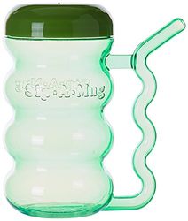 Patterson Cup with Built-in Straw, Convenient Small Drinking Cup with Spill Prevention Lid and Integrated Straw for Easy Use, Small Green