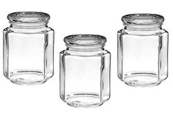 Premier Housewares hexagonal glas förvaring glas-780 ml, glas, klar, 11 x 11 x 13