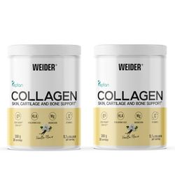 Weider Collagen Duo Pack (2x300g) Vanilla Flavour. Hydrolysed Collagen Peptides Powder Type I 100% Peptan with Hyaluronic Acid, Magnesium, Vitamin C, Sugar-Free, for Skin, Cartilage, Bones and Hair