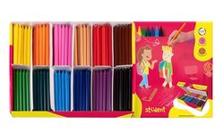 Jovi - Kleurpotloden Student, Doos met 300 plastic kleurpotloden, Diverse kleuren, Ideaal vanaf 3 jaar, Bestendig en hoogwaardig, Glutenvrij (929)
