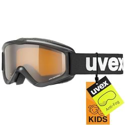 uvex speedy pro - skibril voor kinderen - contrastverhogend - vergroot en condensvrij gezichtsveld - black/lasergold - one size
