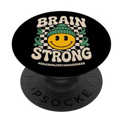 Brain Strong - I have Traumatic Brain Injury TBI Awareness PopSockets PopGrip Adhesivo