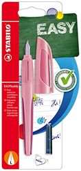 Stabilo - Pluma estilográfica escolar con plumín para zurdos L - EASYbuddy Pastel in Rossiges Rouge - Color de la tinta azul (borrable) - Bolígrafo individual - Cartucho incluido
