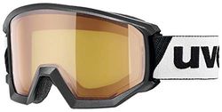 Uvex athletic LGL, gafas de esquí unisex, con mejora del contraste, campo visual ampliado antivaho, black/lasergold lite-blue, one size