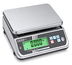 Balanza de mesa [Kern fxn 3 K de 4 N] resistente, espacio mesa Báscula, protegido por Acero Inoxidable y clase de protección IP68, rango de pesaje [Max]: 3 kg, Lectura [D]: 0,5 g, placa de pesaje: BXT 236 x 195 mm (Acero Inoxidable)
