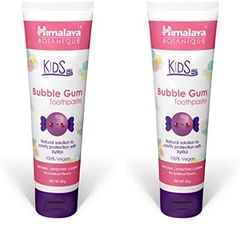 Himalaya Botanique Kids Bubble Gum Toothpaste, fluoride-free toothpaste with herbal ingredients, 80g (Lot de 2)