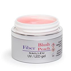 NAIL1.EU FIBER Blush Peach - Gel de 1 fase, para UV/LED, de fibra de vidrio, 110 ml