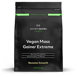 THE PROTEIN WORKS Gainer Vegan Extreme | Banane Ontueuse | Protéine en poudre hypercalorique | Prise de poids | Vitamines & Minéraux | Protein Works | 1kg