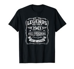 81st Birthday Legends Were Born In 1943 Classic Vintage Camiseta