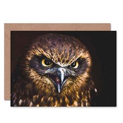 Wee Blue Coo CARD GREETING GIFT PHOTO CLOSE UP BIRD PREY HAWK EAGLE EYES BRIGHT