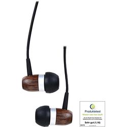 InLine Woodin-ear 55357 Headset with Cable Microphone and Function Button Walnut Real Wood