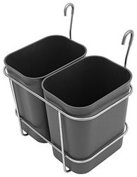 Saro - AB 2 Poubelle pour Chariot de Service, 2 x 8 l, Support de Fixation en Acier Inoxydable, Bacs en Plastique, Compacts et Faciles à Nettoyer