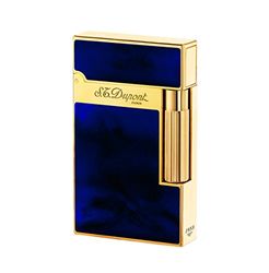 S.T Dupont D-016134 Yellow Gold Finish Natural Lacquer Lighter - Navy Blue