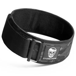 Gymreapers Gewichthefriem met snelsluiting voor bodybuilding, powerlifting, crosstraining - 10,5 cm neopreen met metalen gesp - verstelbare Olympische liftende rugsteun (zwarte camo, Large)