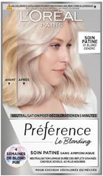 L'ORÉAL PARIS - Trattamento Patina Post-Decolorazione - Neutralizza i Riflessi Arancioni & Nutre i Capelli - Senza Ammoniaca - Preferenza Il Blonding - Tonalità: Biondo cenere (01)