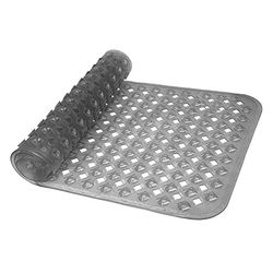Bath Mat, 40 x 88cm Extra Long Shower Mat Non Slip with Suction Cups & Drainage Hole, Machine-Washable, Bathroom Bathtub Mat Bath Mats for Inside Bath (Grey)