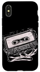 Custodia per iPhone X/XS 80's Mixed Tape Cassette Tape, retro Gen X amanti della musica