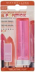 Maybelline Barra De Labio, MAYSTONE Color Sensational Lip Bar POPSTICK 060 Citrus Slice 1UN Unisex-Adulto, 11, 7 ML