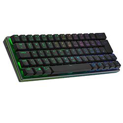 Cooler Master SK622 Wireless Gaming Keyboard in Compact 60% Layout Flat Mechanical Switches RGB Lighting Bluetooth and Cable Connection Apple/PC/Smartphone Compatible - Negro