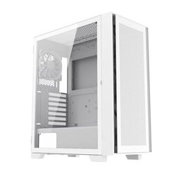 Montech AIR 1000 Lite Wit ATX Mid Tower Case/ 3 x 120 mm High Airflow Fans Vooraf geïnstalleerd/Draaibaar Glas Zijpaneel/Mesh Voorpaneel/Upgrade Ruimte voor High-end GPU en Moederbord
