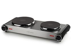 Tristar KP-6248 Doppia Piastra Elettrica, Corpo in Acciaio Inox con 2 Bruciatori