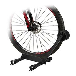 Relaxdays Portabici da Terra, Supporto Espandibile per Bici da 20-29", HLP: 47 x 34 x 35 cm, Cavalletto Pieghevole, Nero, Acciaio
