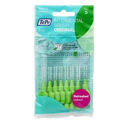 TEPE Brossettes interdentaires Original - Nettoyage facile des espaces interdentaires - 1 x 8 brossettes - Diamètre 0,8mm - Vert