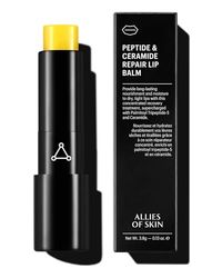 Allies of Skin Peptide & Ceramide Repair Lip Balm with Palmitoyl Tripeptide-5, Ceramide NP, Sea Buckthorn Oil, Avocado Oil, Sunflower Seed Oil, Shea Butter, Vitamin C & E. 3.8g/ 0.13 oz