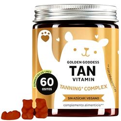 Gominolas de Betacaroteno - Bronceador Solar - Vitaminas para una pigmentacion natural y una piel saludable - Potenciador Bronceado - Vegano y Sin Azucar - 60 u - Bears with Benefits